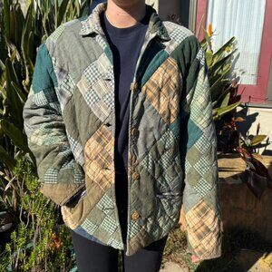 Patch Magic Chambray Nine Patch Quilted Cotton Jacket REVERSIBLE